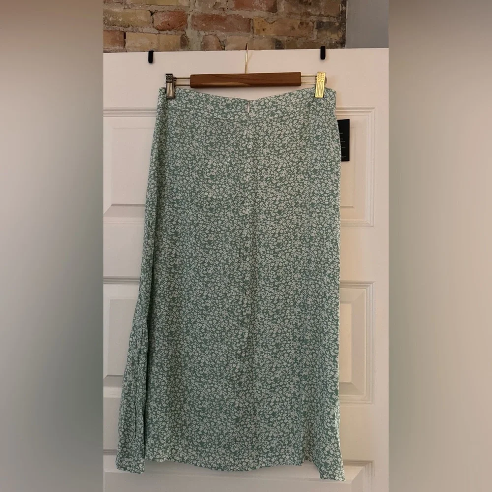 FAITHFULL THE BRAND RACQUEL MIDI SKIRT KAIA FLORAL SEAFOAM GREEN SIZE US6/AU10/M - Picture 6 of 8
